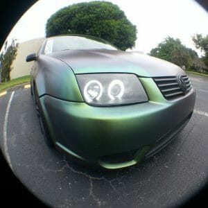 Jetta painted by Dr. Dipped With our Green Gold Indigo Colorshift Pearls
