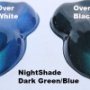 Nightshade Green-Blue Candy Paint Pearl over White and over Black