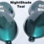 Nightshade Teal Candy Paint Pearl over Black and over White