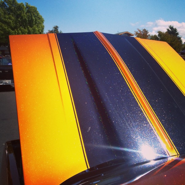 Hot Rod painted with Gold Shimmer Phantom Pearl over Shimmert Orange Copper Candy Pearl.