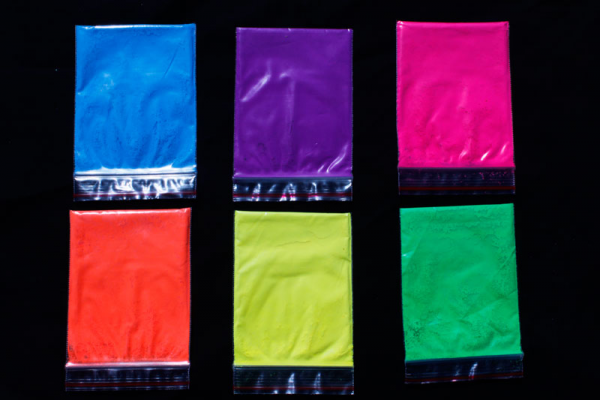 Assortment of 25 Gram Bags of Neon Paint Pigment