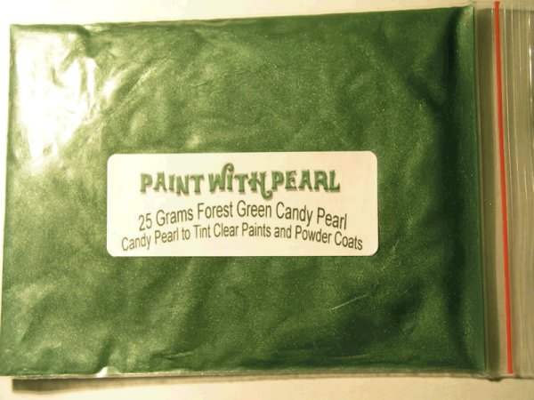 25 Gram Bag of Forest Green Metallic Paint Candy Color Pearls.