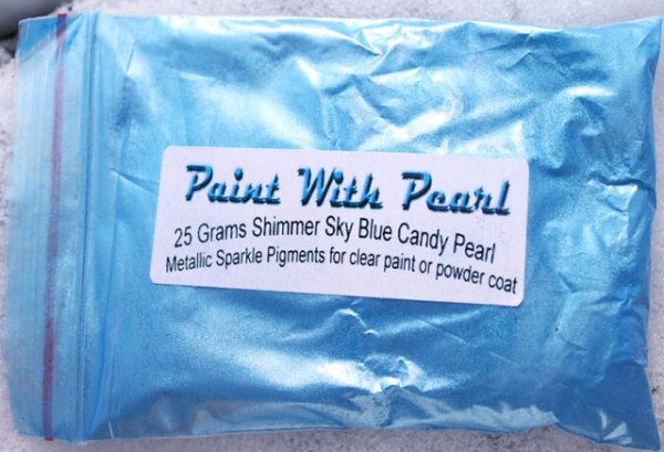 25 gram bag of Shimmer Sky Blue Candy