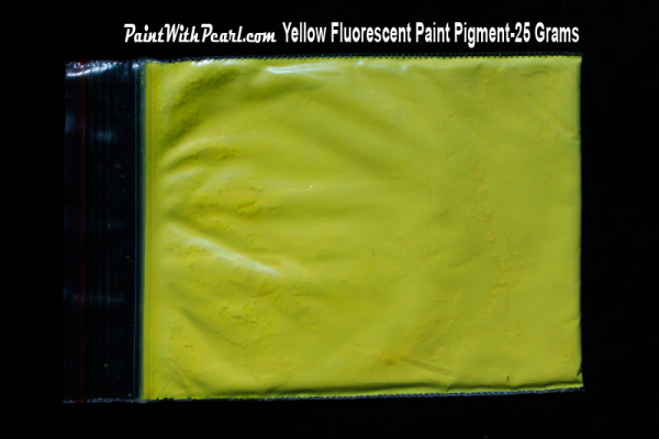 25 gram bag of yellow-fluorescent-paint-pigment