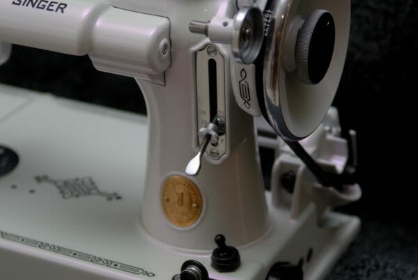 Violet Satin Phantom Pearl Close Up Sewing Machine