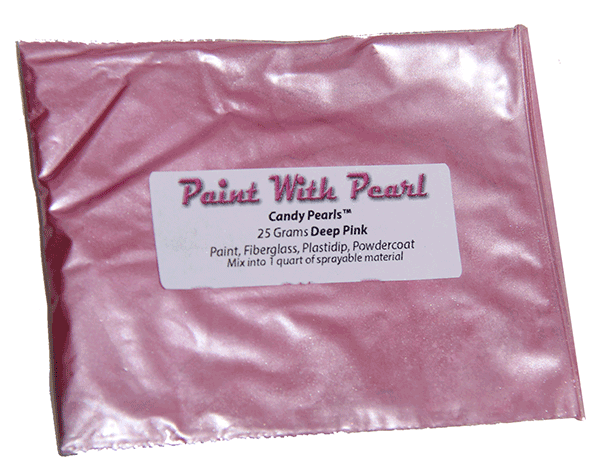 25 Gram Bag of Deep Pink Candy Color Pearls for custom paint and coatings of every kind.