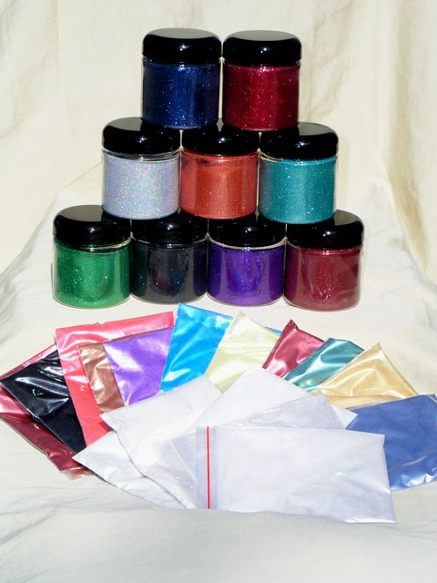 Purple/Green/Yellow/Blue/Red Tester Pack of 6 x 25g Pearlescent Pigments 