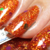 Orange Nails with Holographic Flake by Colorsplash custom nail polish color