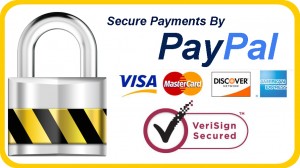 Secure Payments By Paypal. Mastercard, Visa, American Express, Discover. Verisign Secure
