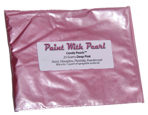 25 Gram Bag of Deep Pink Candy Color Pearls for custom paint and coatings of every kind.