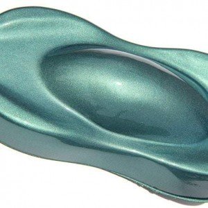 Teal candy pearl painted on a speed shape. Use in any custom coating.