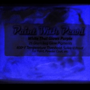White Glows Purple glow in the dark pigment. Mix into any paint or other coatings.
